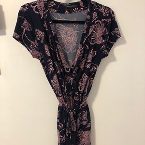 Banana Republic Print Wrap Dress with Pockets